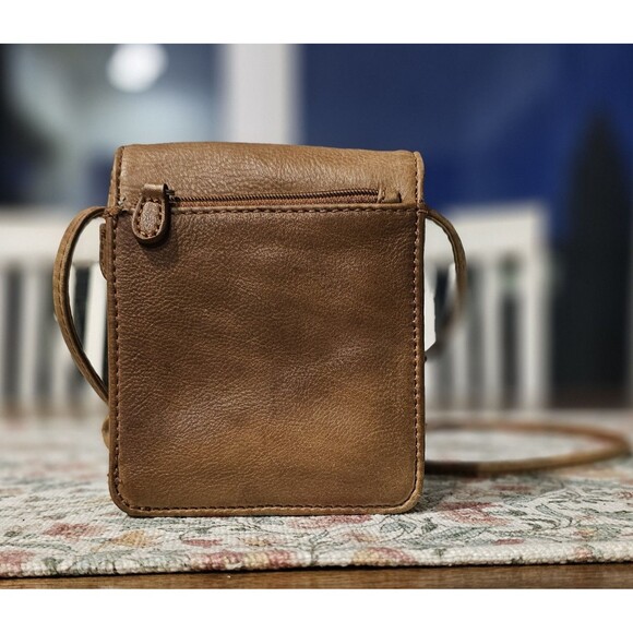 Fossil Brown Leather Crossbody Wallet Clutch Soft Glove Tanned Leather Vintage - Picture 5 of 16